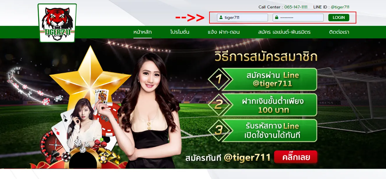 tiger711 ทางเข้า